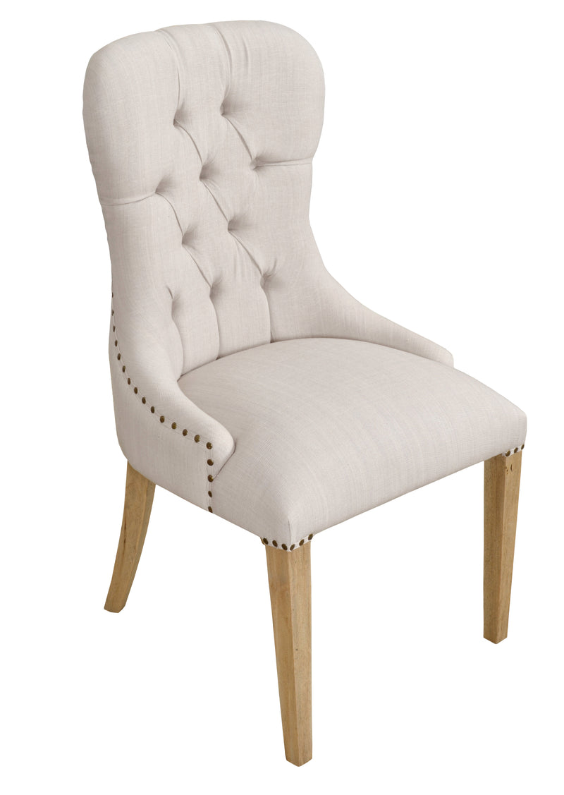 Workshop Tufted Linen Dining Side Chair