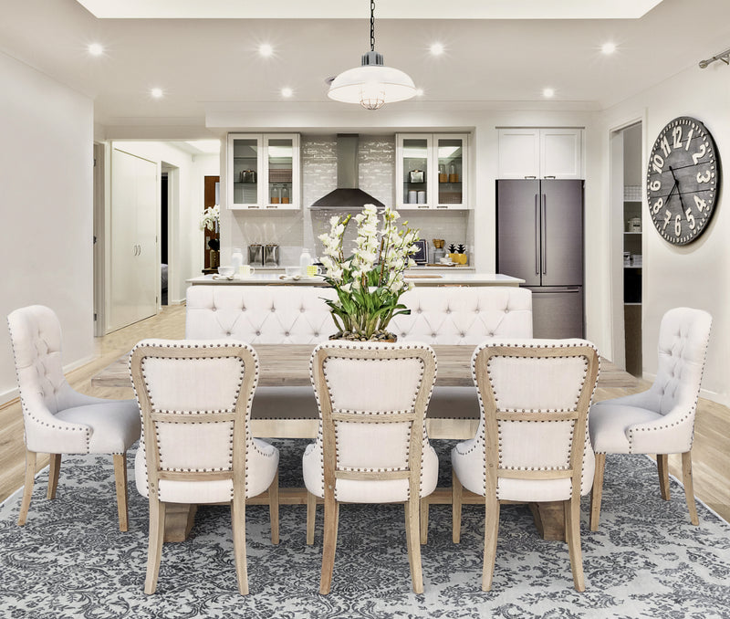 Workshop Tufted Linen Dining Side Chair