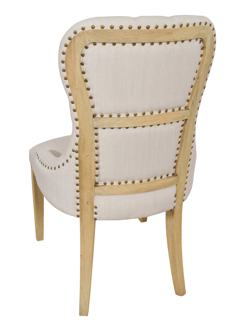Workshop Tufted Linen Dining Side Chair