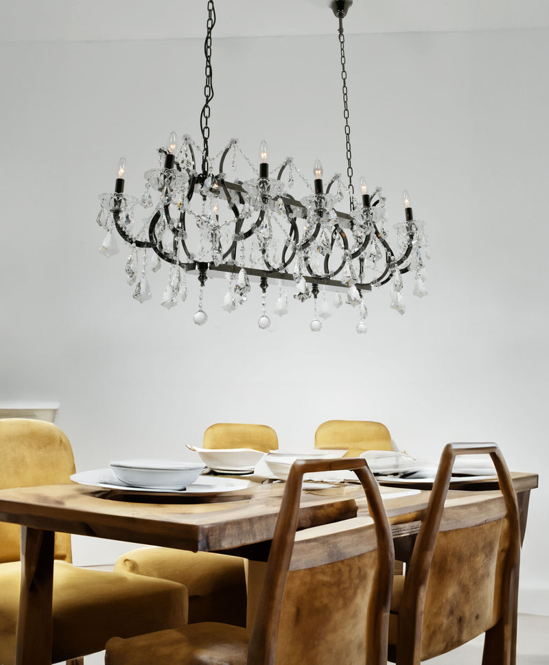 Barcelona Smoked Stainless and Crystal Chandelier