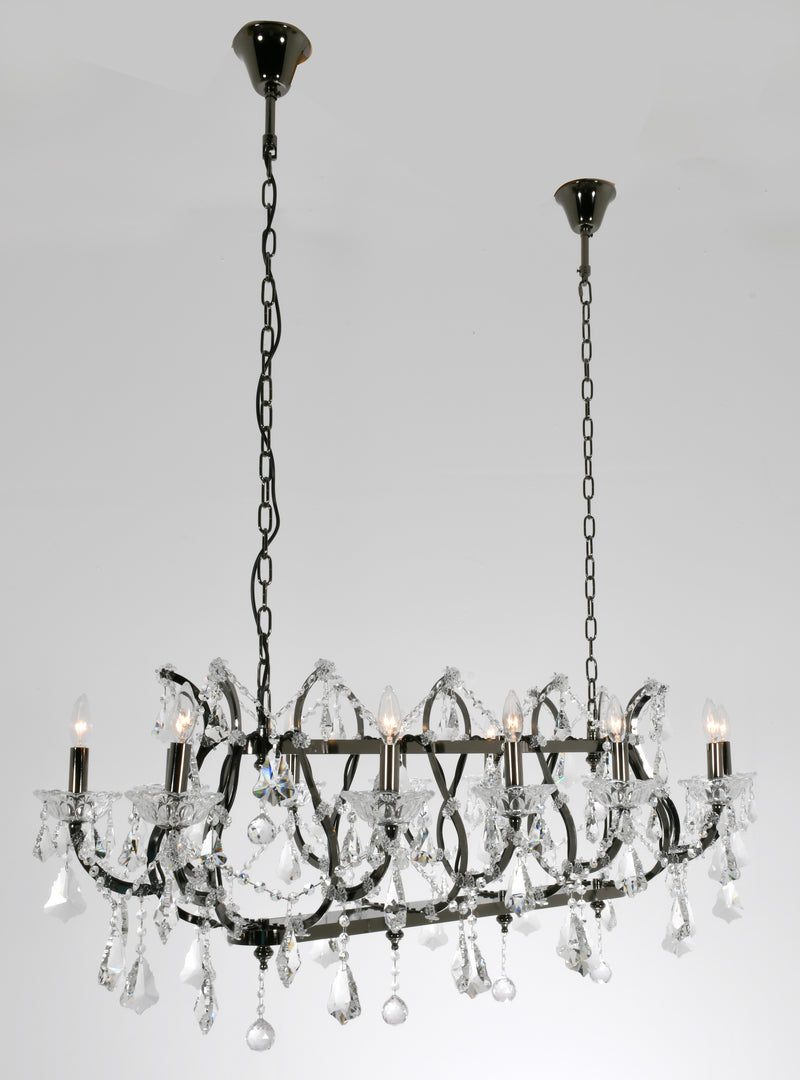 Barcelona Smoked Stainless and Crystal Chandelier