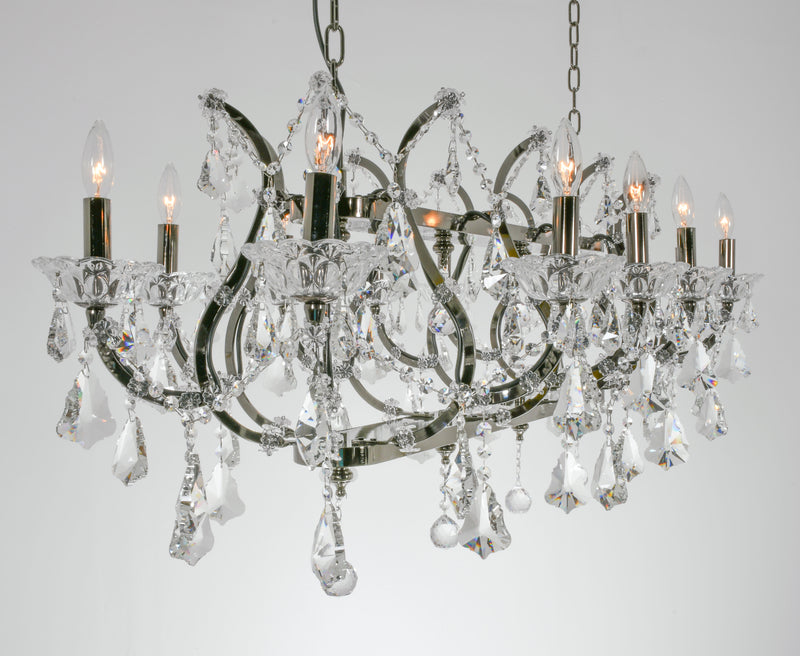 Barcelona Smoked Stainless and Crystal Chandelier