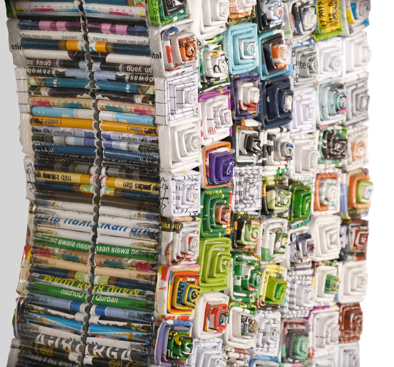 quilled Large Pyramid Art Mirror 47" Round