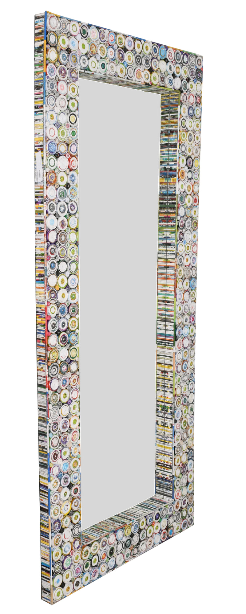 Quilled Large Leaner Coil Art Mounted Wall Mirror 79" Tall…