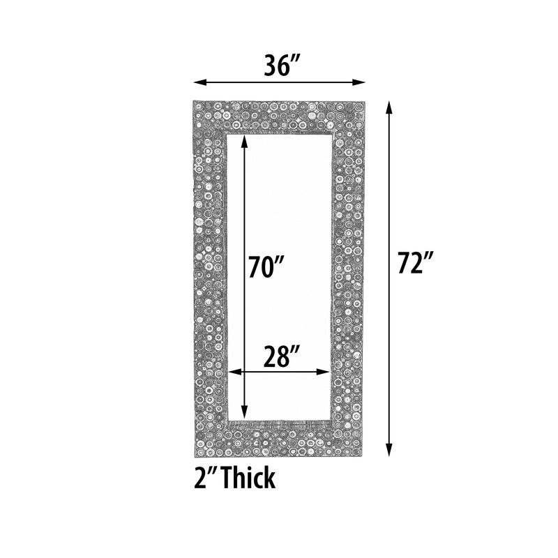 Quilled Large Leaner Coil Art Mounted Wall Mirror 79" Tall…