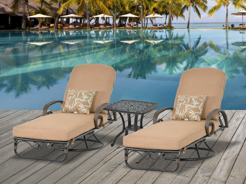Grand Bonaire Weave Swivel Chaise Lounge Set of 3