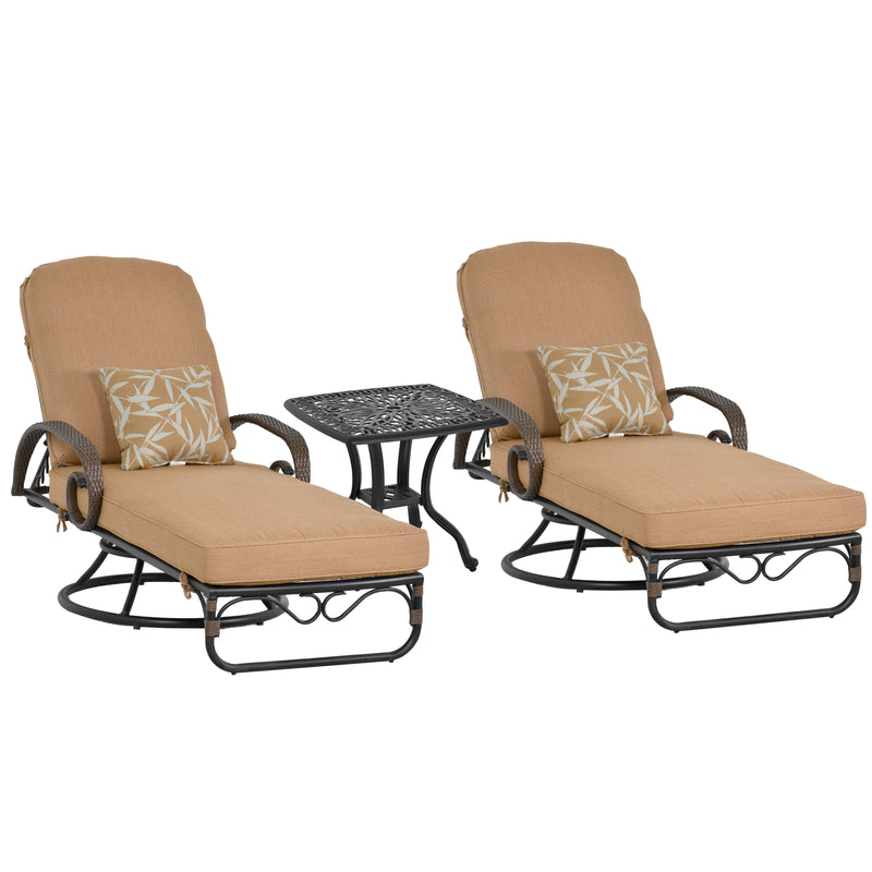 Grand Bonaire Weave Swivel Chaise Lounge Set of 3