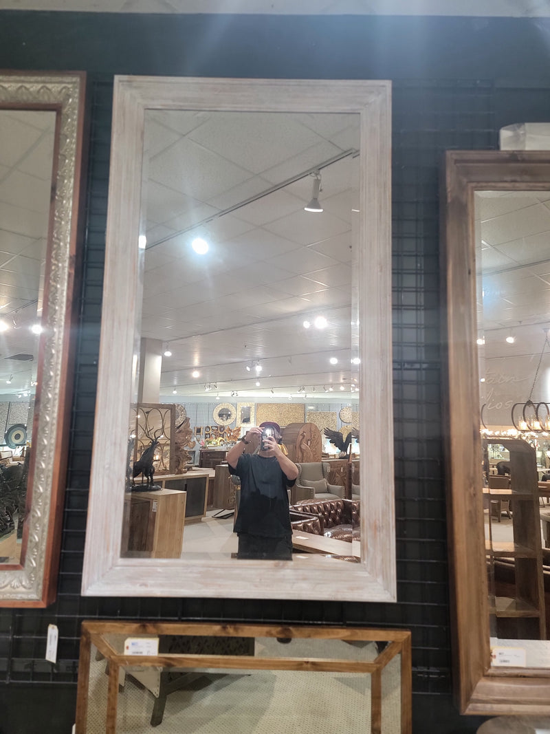 Misty Woods Mirror 36X72 Distressed White Wash (KIT)