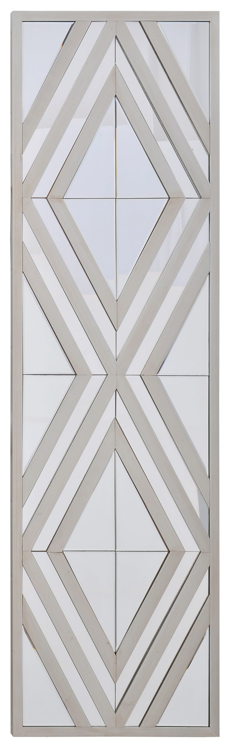 Silver Modern Aspen Double Diamond 72 Inch Wall Accent Mirror
