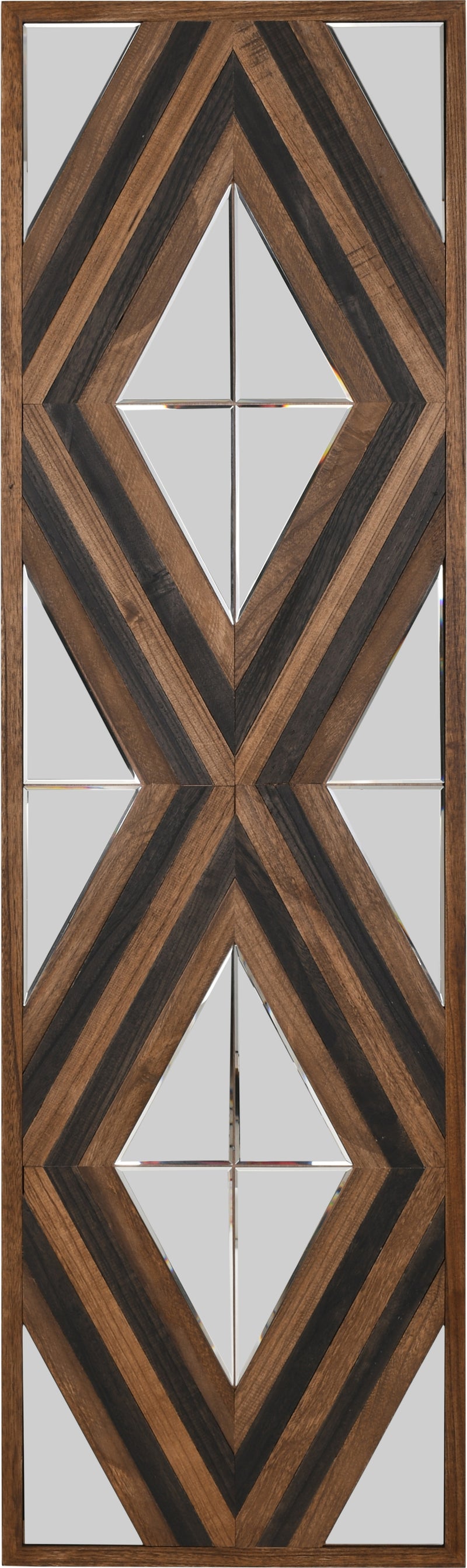 Contemporary Aspen Double Diamond Multi Tone 72 Inch Mounted Mirror