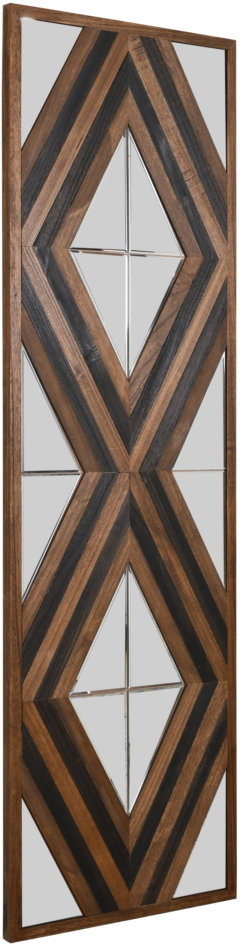 Contemporary Aspen Double Diamond Multi Tone 72 Inch Mounted Mirror