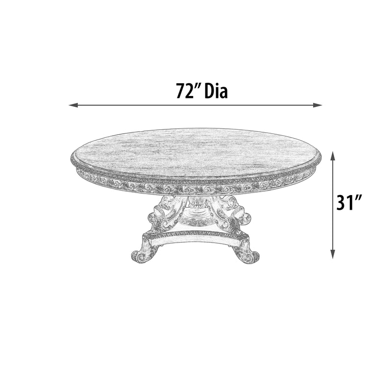 Anglia 72" Round Pedestal Dining Table-MG