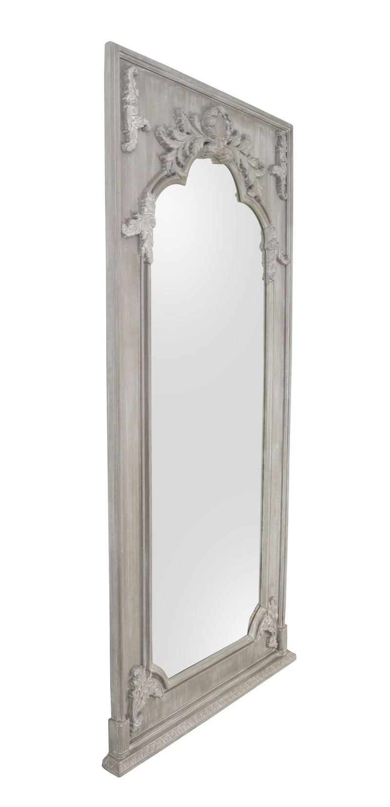 Grand Carved Mahogany Leaner Floor Mirror 46"W x 94"H