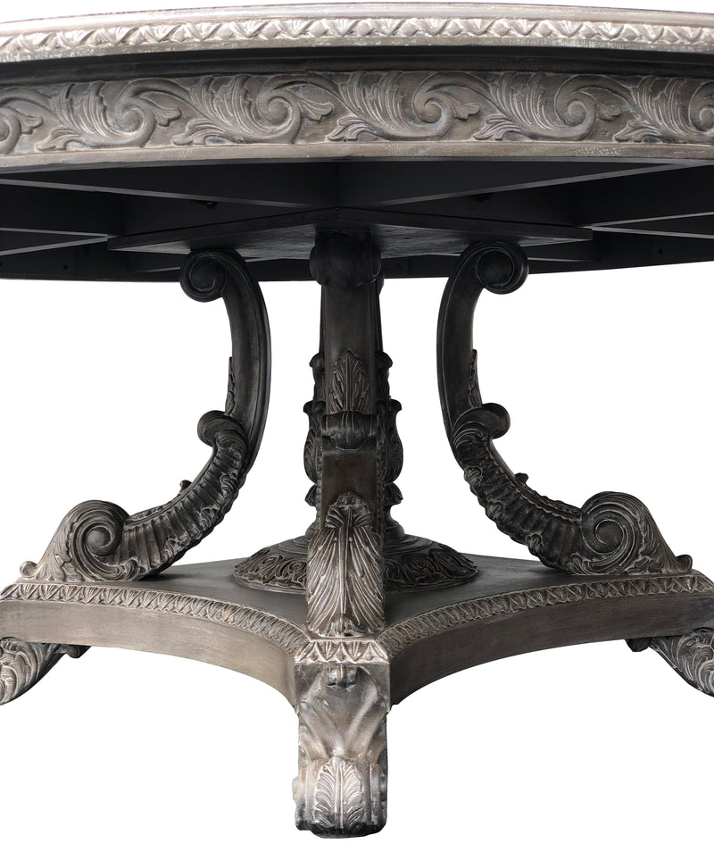 Anglia 72" Round Pedestal Dining Table with Casual Dining Side Chairs Set of 7-MG