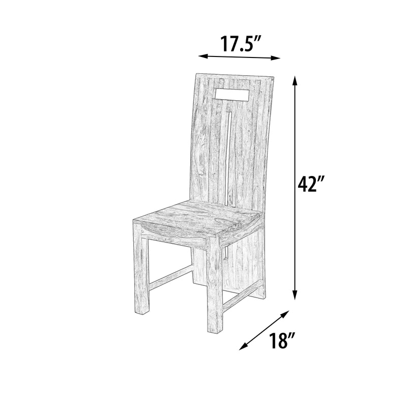 Cinnamon Amber Side Chair 42 Inch Tall Solid Sheesham Wood Hand Made