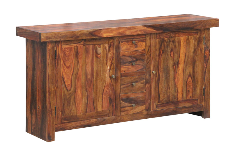 Cinnamon Amber Sideboard Credenza, Cabinet, Entertainment 70  Inch Solid Sheesham Wood Hand Made