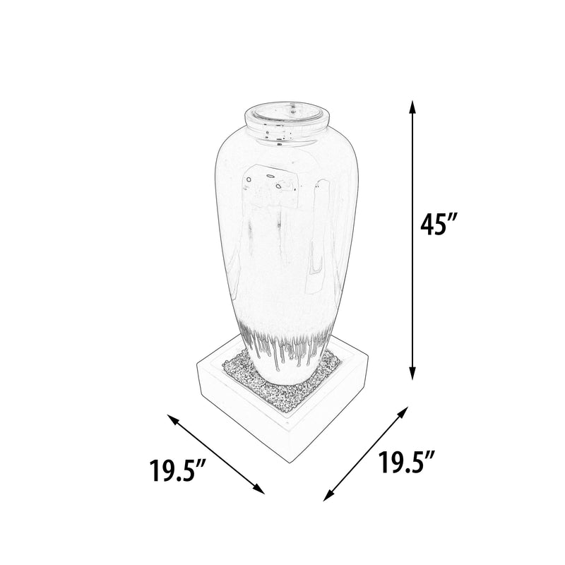 Red Bubbling Outdoor Garden Vase Fountain 45 inches