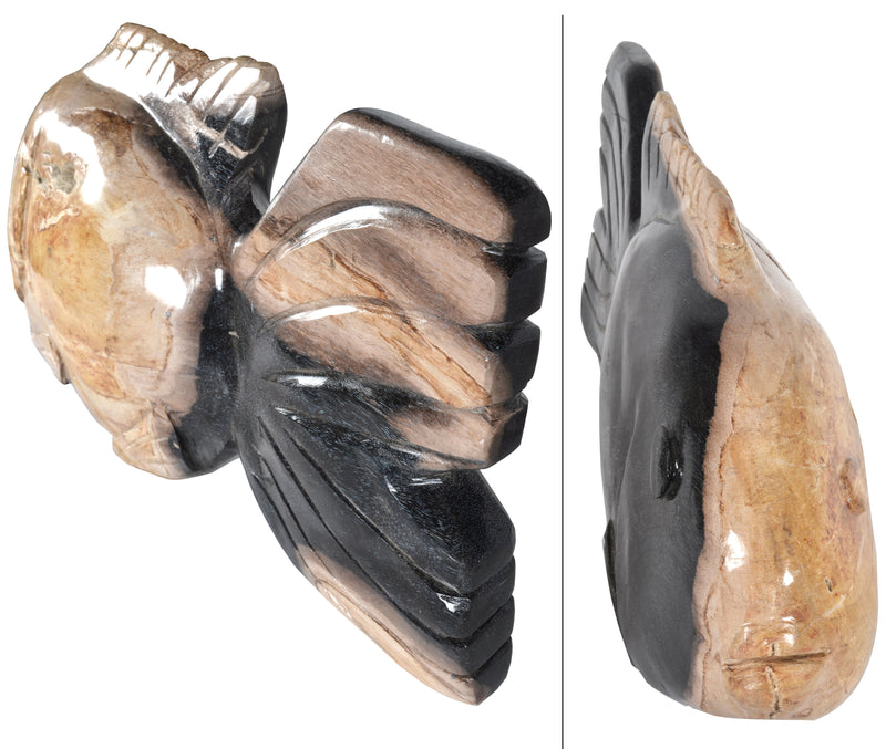 Mountain Studios Petrified Wood Fish 21 Inch Authentic Specimen, Fossil, Stone Artist Sculpture