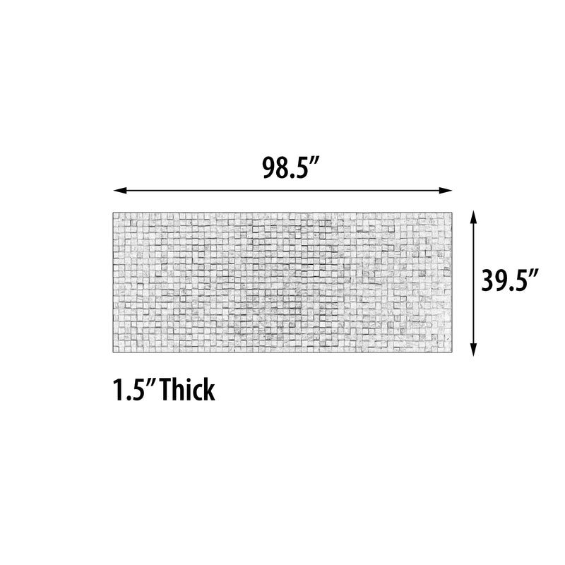 Mountain Studios Teak Mosaic Parquet Panel 98.5 Inch, Hand Made, Wall,Art,Modern,Rustic