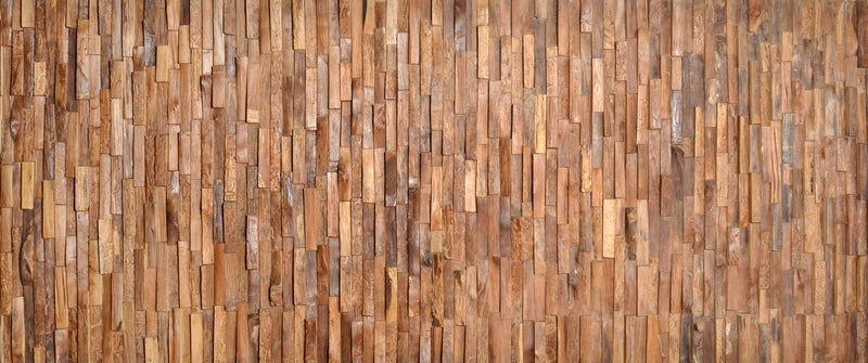 Mountain Studios Reclaimed Teak Parquet Panel 98.5 Inch, Hand Made, Wall,Art,Modern,Rustic