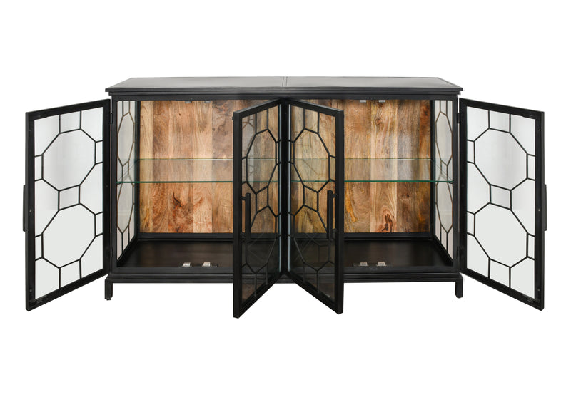 Berkshire 4 Door Metal Display Shelf Collector's Cabinet, Buffet or Credenza 72 Inches