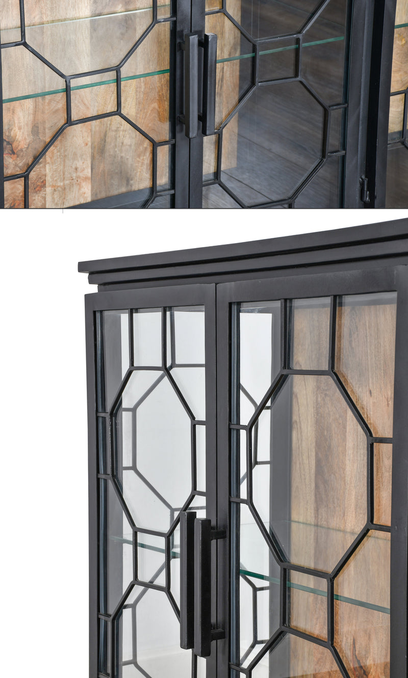 Berkshire 4 Door Metal Display Shelf Collector's Cabinet, Buffet or Credenza 72 Inches