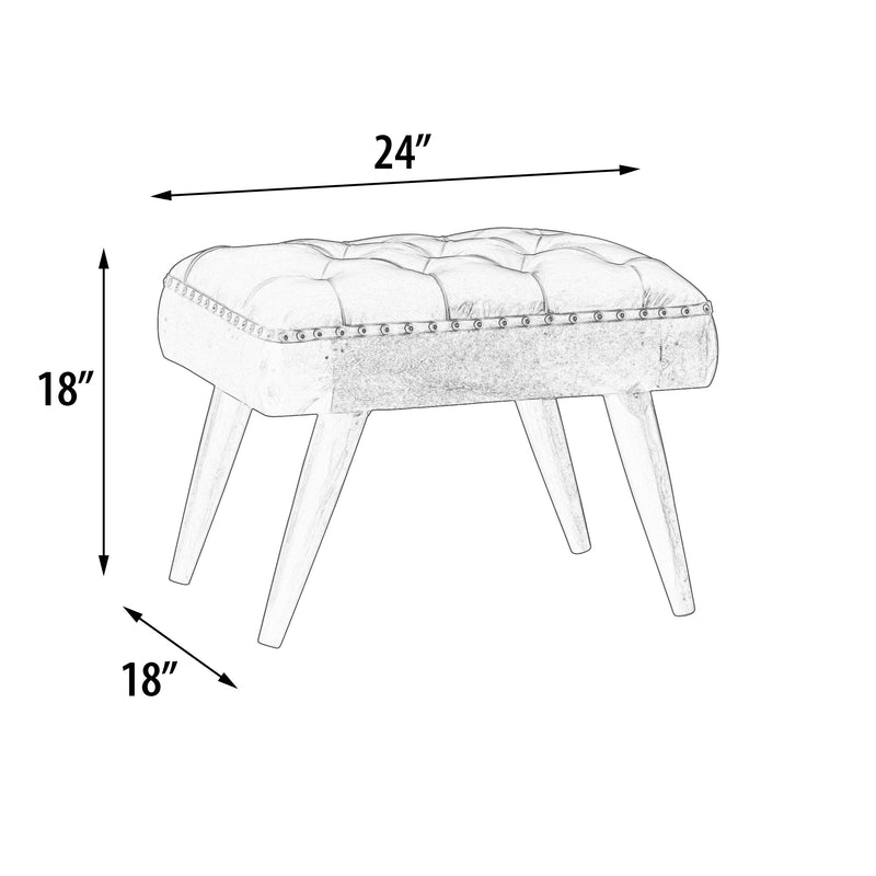Mountain Tannery Leather Stool Ottoman 24 Inch