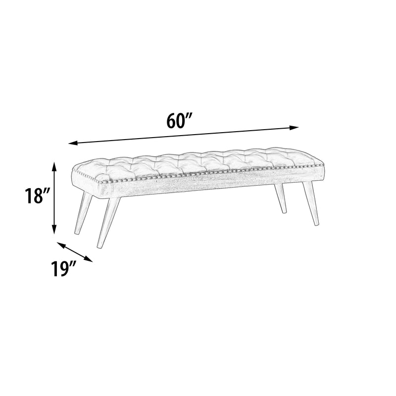 Mountain Tannery Leather Bench Ottoman 60 Inch