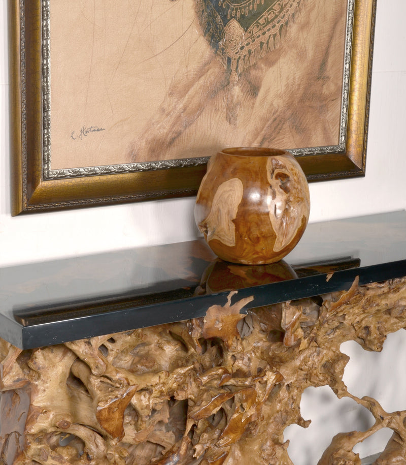 Mountain Studios Teak Organic Vase 11 Inch Diameter