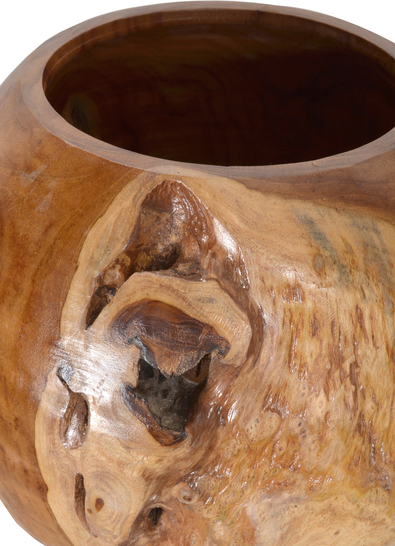 Mountain Studios Teak Organic Vase 11 Inch Diameter
