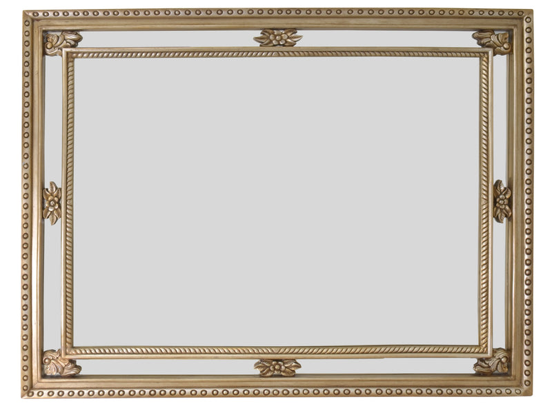 Platine Mirror Hand Carved Mahogany 47 x 58.5 Inches