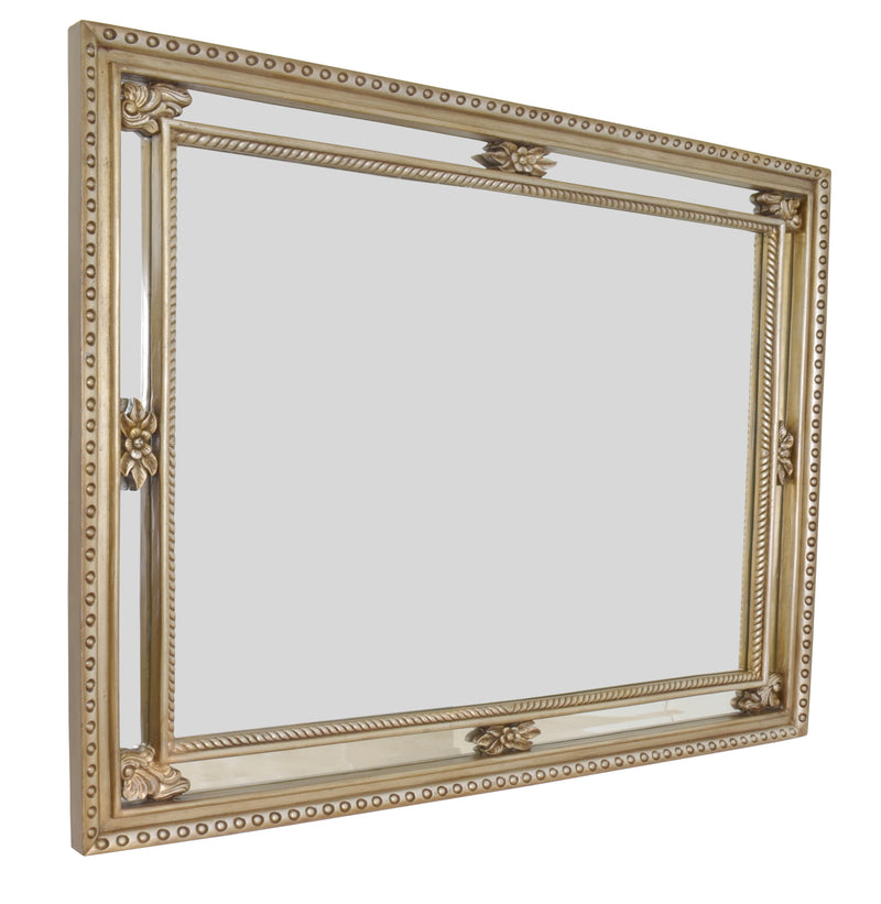 Platine Mirror Hand Carved Mahogany 47 x 58.5 Inches