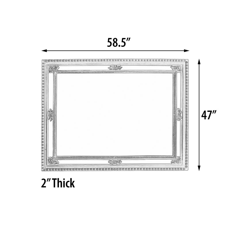 Platine Mirror Hand Carved Mahogany 47 x 58.5 Inches