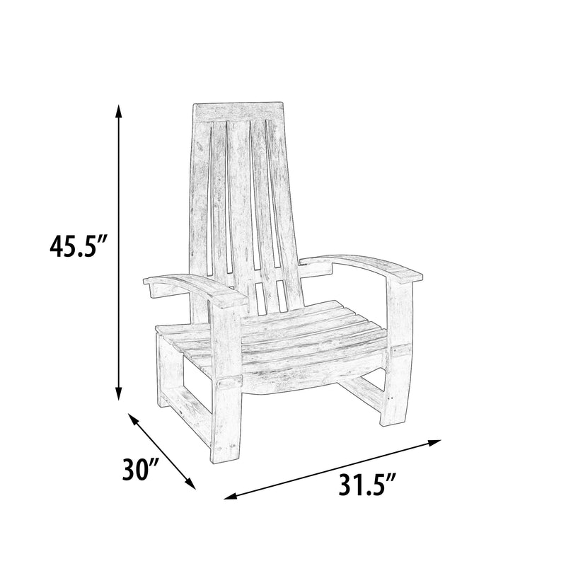 Teak Patio Wine Chair Dark Stain