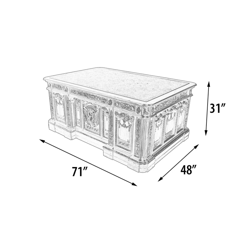 Resolute Hand Carved Mahogany Presidents Desk 71"W x 48"D x 31"H