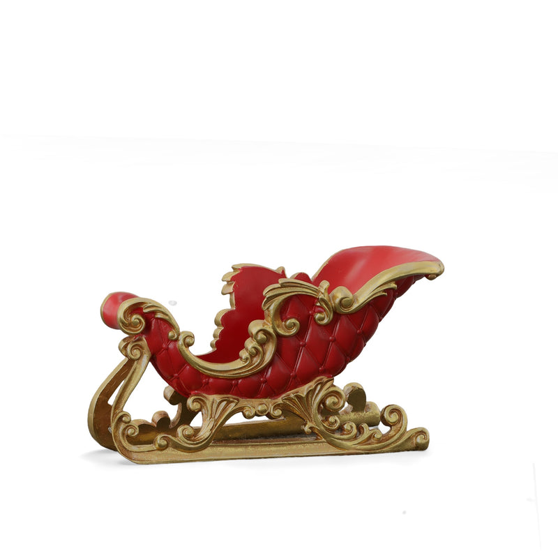 Sleigh Single Wine Bottle Holder Holiday decor Red and Gold