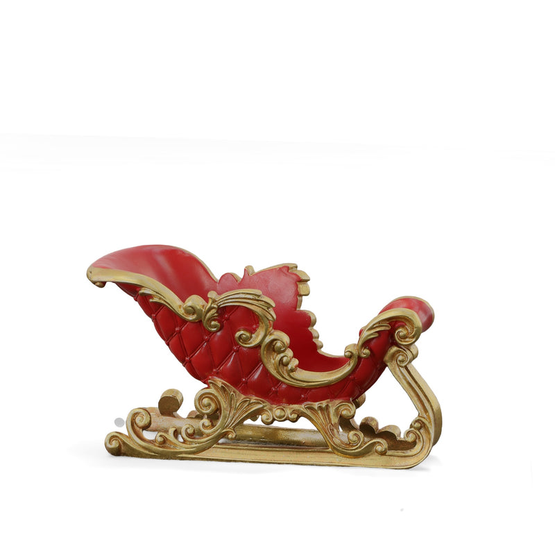 Sleigh Single Wine Bottle Holder Holiday decor Red and Gold
