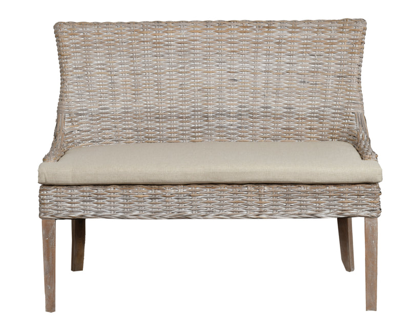Alfresco Bench Kuba Weave Whitewash