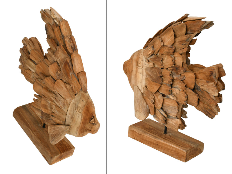 Bayshore 25 inches Teak Butterfly Fish on Stand