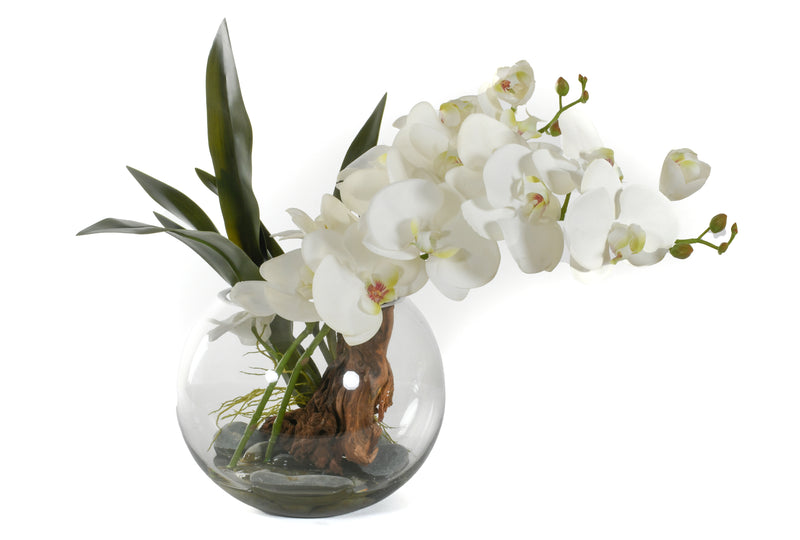 White Orchids Bubble Bowl