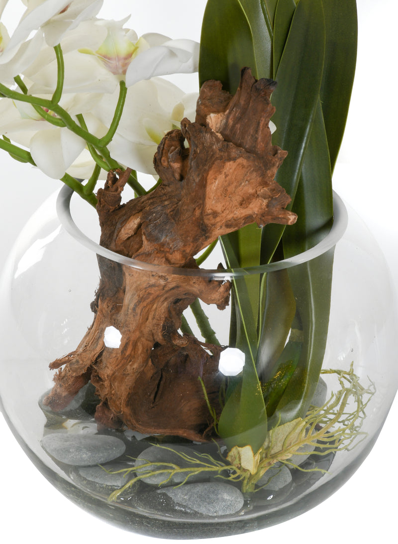 White Orchids Bubble Bowl