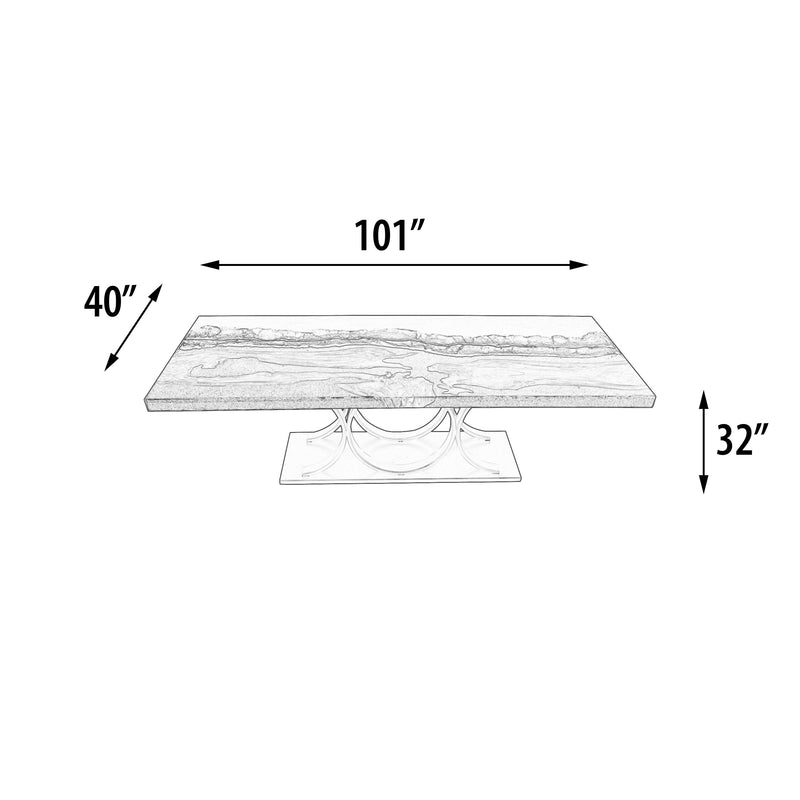 Artistic Teak Floating Table with Iron Base