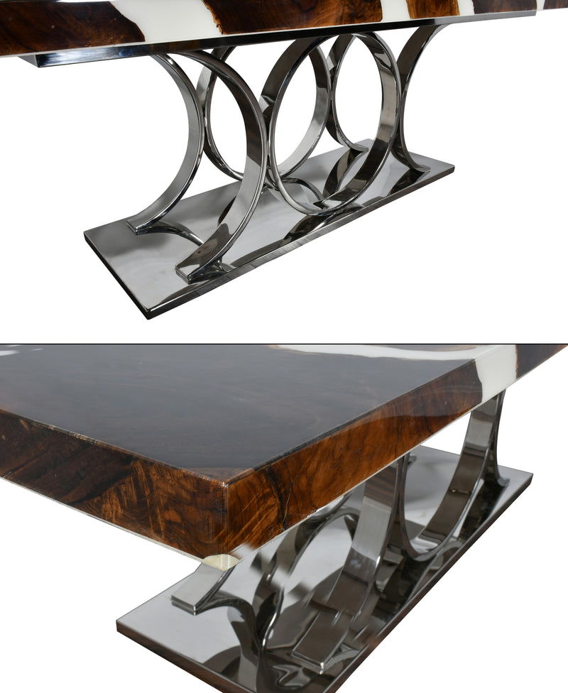 Artistic Teak Floating Table with Stainless base