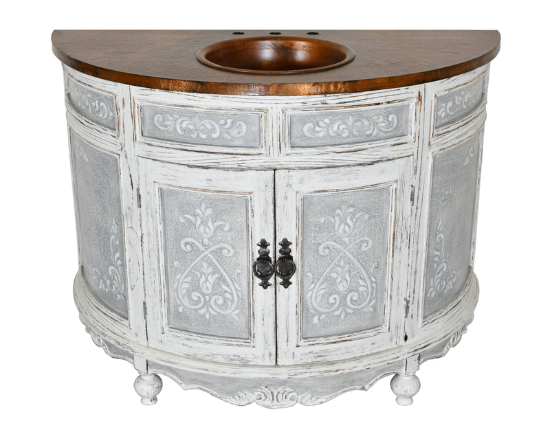 Cabo Blanco Peruvian Copper Top Blanco Bathroom Vanity 48W