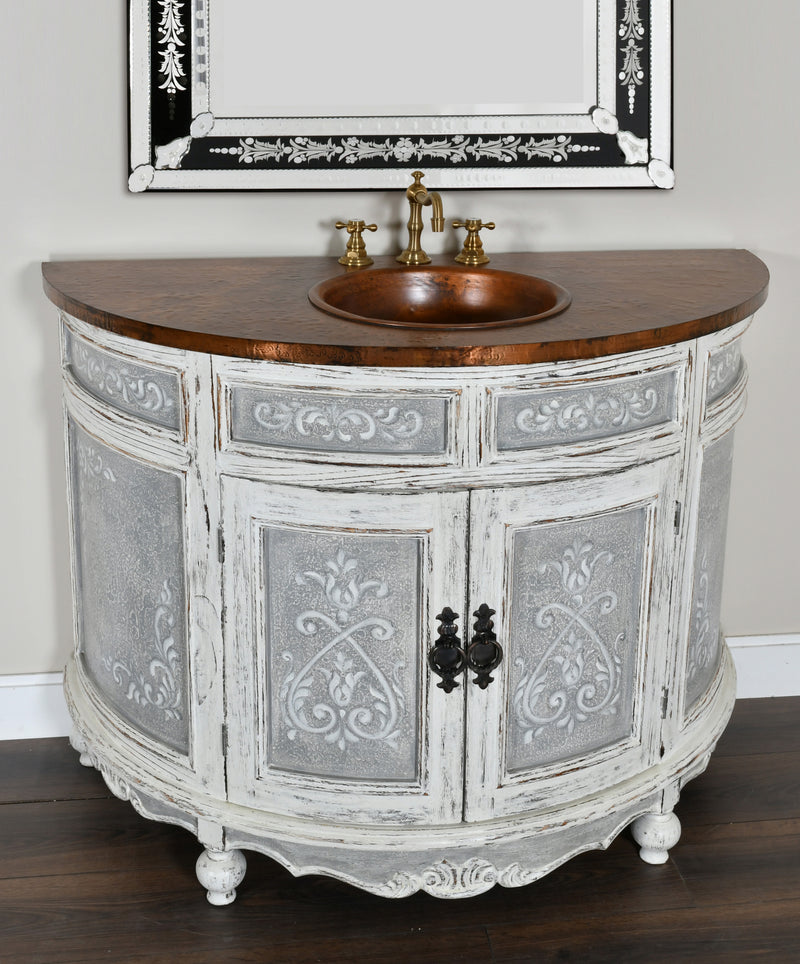 Cabo Blanco Peruvian Copper Top Blanco Bathroom Vanity 48W