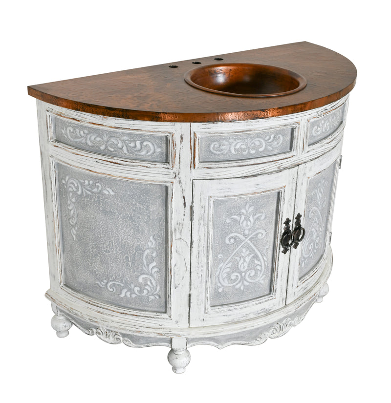 Cabo Blanco Peruvian Copper Top Blanco Bathroom Vanity 48W