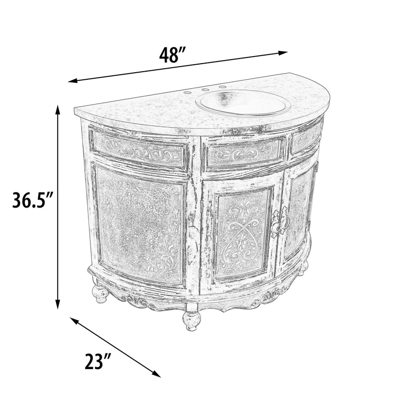 Cabo Blanco Peruvian Copper Top Blanco Bathroom Vanity 48W