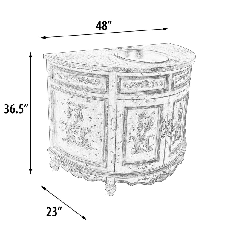 Blue Peruvian Copper Top Serena Bathroom Vanity 48W