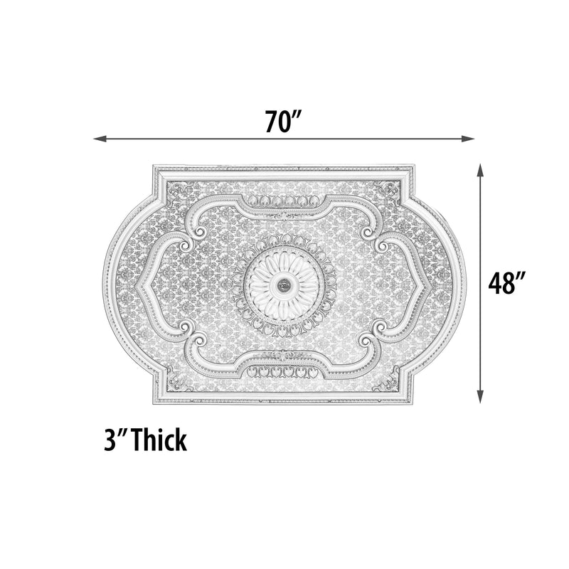Blanco Rectangular Chandelier Fan Ceiling Medallion 72W x 48H