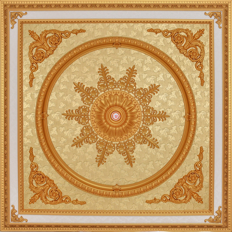 Golden Grand Square Chandelier Fan Ceiling Medallion
